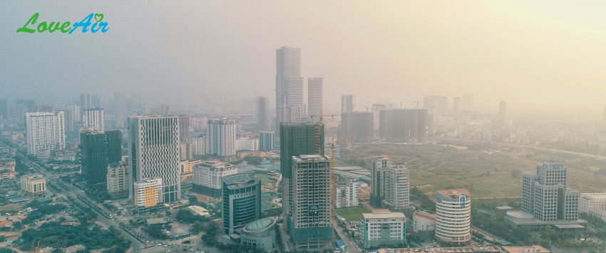 Verschmutzte Luft in der Stadt