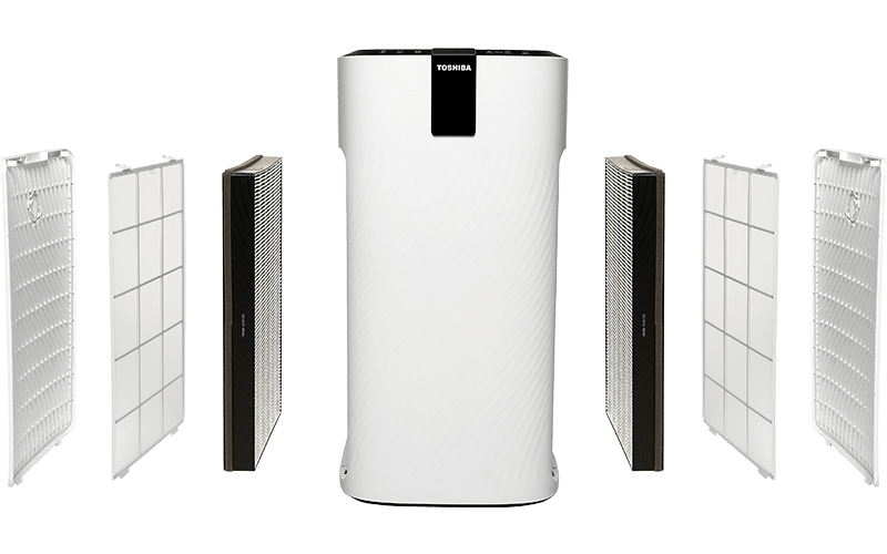 Drei Filter auf jeder Seite des Toshiba CAF-X116XPL