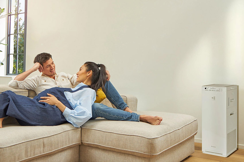 Daikin MCK555A als Luftreiniger mit Luftbefeuchtung und Anti-Allergie-Modus