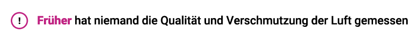 Keine Luftqualitätsmessungen - Warnung