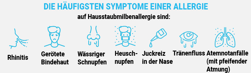 Häufigste Symptome einer Hausstauballergie