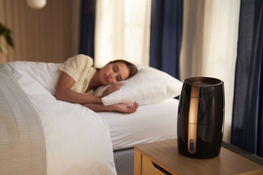 Luftbefeuchter im Schlafzimmer