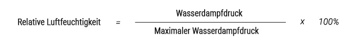 Formel für die relative Luftfeuchtigkeit