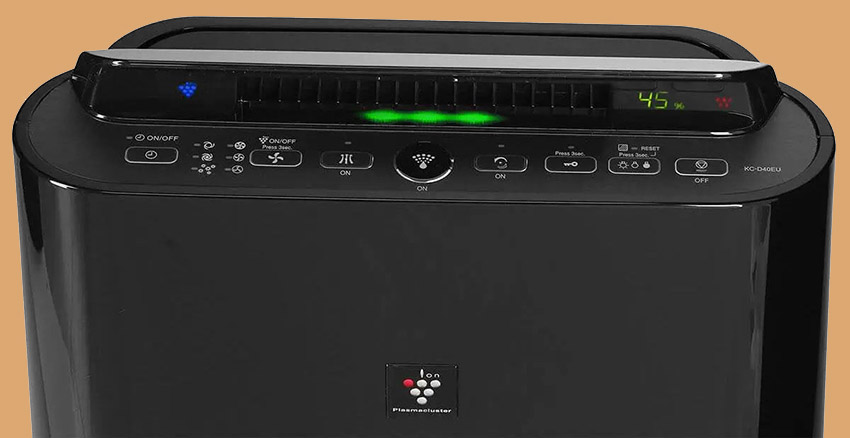 Sharp KC-D40EUB Nahaufnahme des Bedienfelds