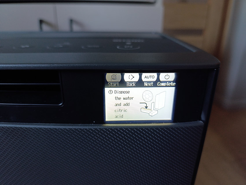 Sharp KI-TX100EU-H – Reinigungsmodus für den Befeuchterfilter