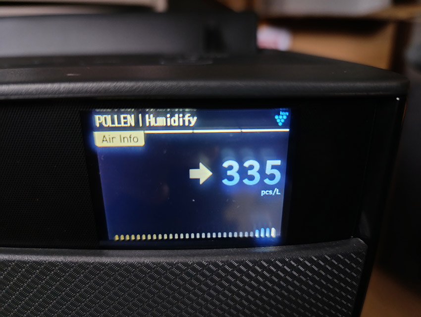 Sharp KI-TX100EU-H – Anzeige der Menge an Verunreinigungen