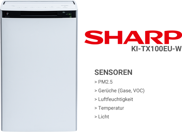 Sensoren im Sharp KI-TX100EU-W Luftreiniger