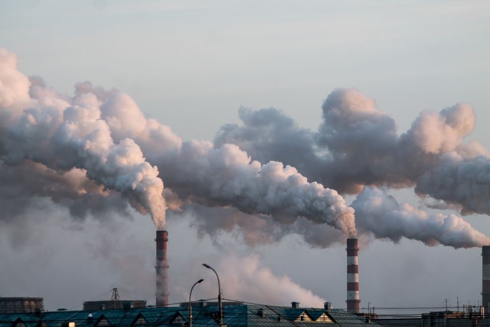 Industriegebiet mit Luftverschmutzung