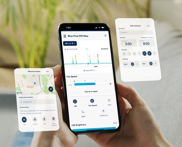 Screenshots der Blueair App