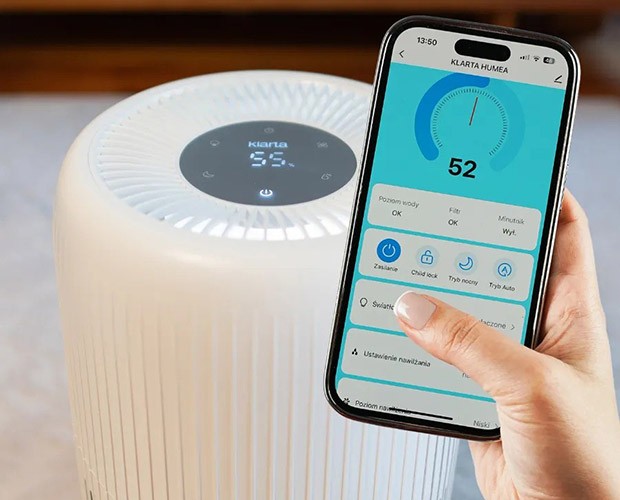 Steuerung des Luftbefeuchters Klarta Humea Grande WiFi per App