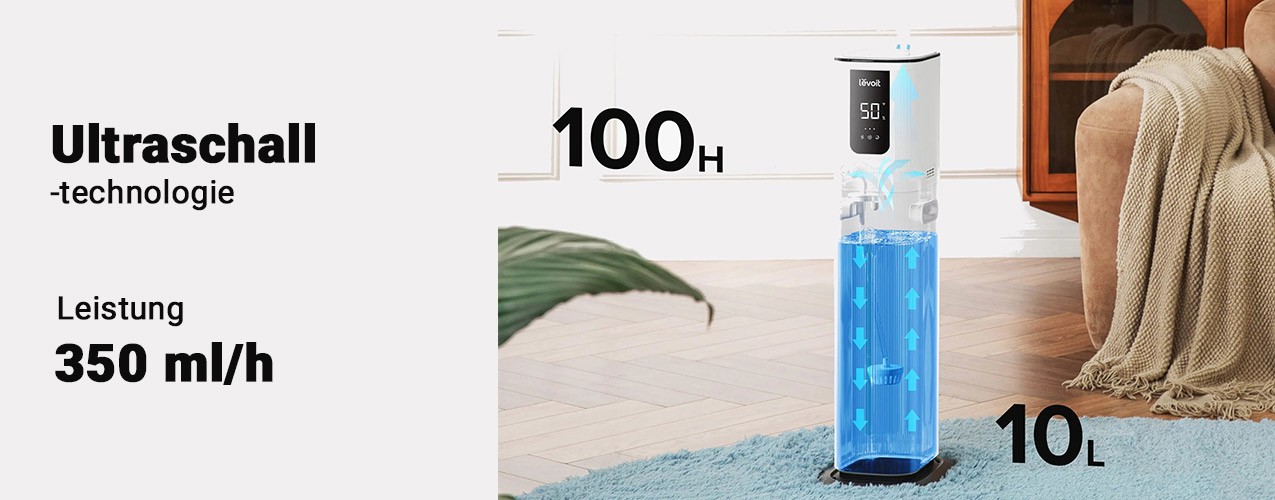 Funktionsweise des Luftbefeuchters Levoit OasisMist 1000S