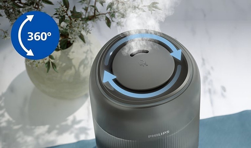 360° drehbare Düse im Philips HU1510/03 Luftbefeuchter