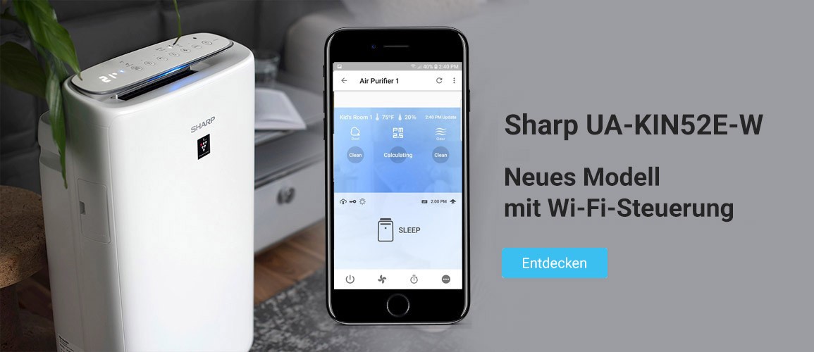 Sharp Luftreiniger UA-KIN52E-W mit WLAN-Steuerung