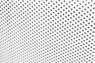 Xiaomi Air Purifier 2H Gehäuse aus der Nähe, Löcher, durch die die schmutzige Luft angesaugt wird