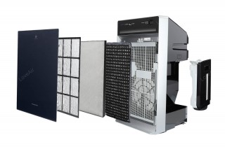 Panasonic F-VXR90G-K Schnitt, Ansicht auf Filter und Tank