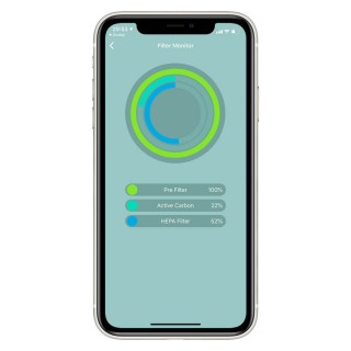 Screenshot von der LIFAair-App - Filterverbrauchsanzeige
