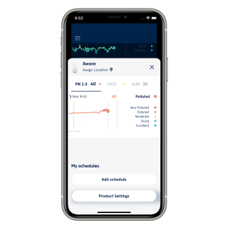 Screenshot von der Blueair-App
