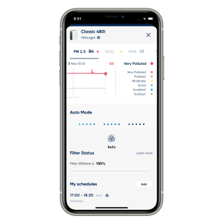 Screenshot von der Blueair-App