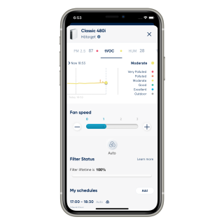 Screenshot von der Blueair-App