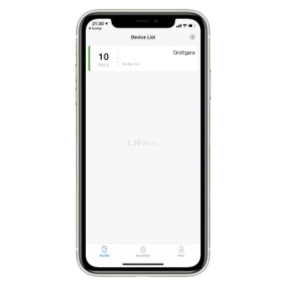 Screenshot der LIFAair-App - Geräteliste
