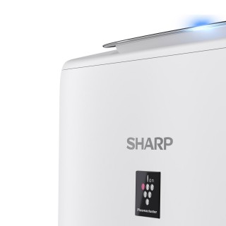 Sharp UA-KIN52E-W - Ansicht des oberen Teils, Herstellerlogo und Plasmacluster