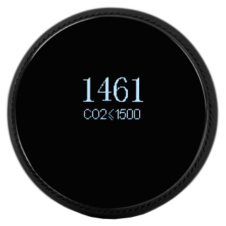 LIFAair LAC100 LCD-Display am Stecker aus der Nähe